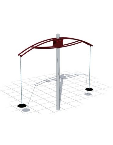 Bilanciere oscillante in acciaio zincato con sedili in gomma antiurto e asse centrale - cm 355x33x305h
