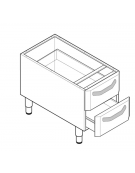 Vano neutro con 2 cassetti, cm cassetto 29,5x56x10h - dim. tot. 35x57,5x60h