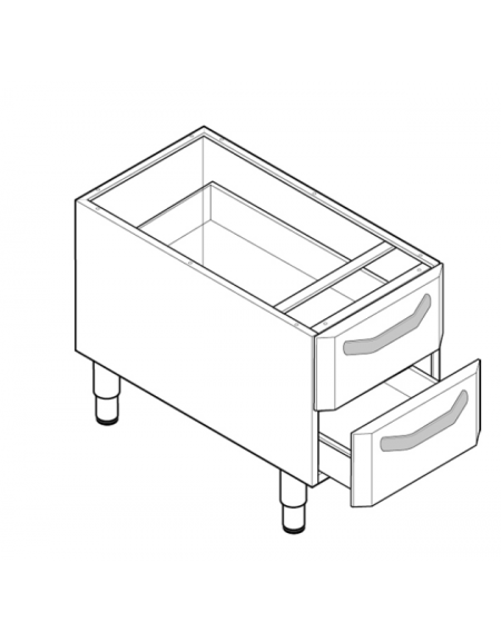 Vano neutro con 2 cassetti, cm cassetto 29,5x56x10h - dim. tot. 35x57,5x60h