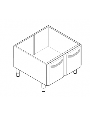 Vano neutro con  2 porte, cm vano 69,5x57x40h - dim. tot. 70x57,5x60h