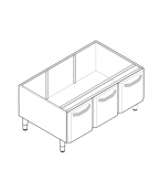 Vano neutro con 3 porte, cm vano 104,5x57x40h - dim. tot. 105x57,5x60h