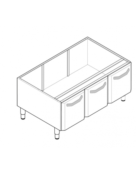 Vano neutro con 3 porte, cm vano 104,5x57x40h - dim. tot. 105x57,5x60h