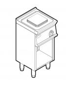 Cucina elettrica monofase-2,6kw, 1 piastra cm 22x22 su vano aperto - cm 40x45x90h