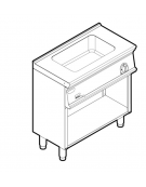 Bagnomaria elettrico su vano aperto monofase-1,3kw, 1 vasca AISI 304 - GN1/1 dim. cm 30,6x50,8x16,5h - dim tot. cm 80x45x90h