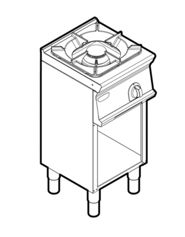 Cucina a gas 1 fuoco su vano aperto, potenza fuoco aperto 1X9kw - cm 40x45x90h