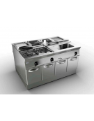 Cucina a gas 2 fuochi su vano aperto, potenza fuoco aperto 1X5,5kw +1x9kw - cm 80x45x90h