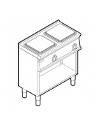 Cucina elettrica trifase-8kw, 2 piastre cm 30x30 su vano aperto - cm 80x45x90h