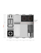 Cucina elettrica trifase-6,8kw su vano aperto, con 2 piani di cottura in vetroceramica - cm 80x45x90h