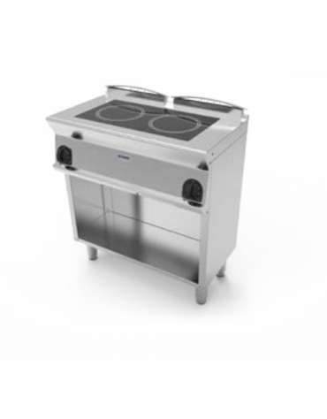 Cucina ad induzione trifase-10kw su vano aperto, con 2 piani di cottura - cm 80x45x90h