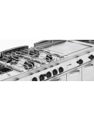 Cucina a gas 4 fuochi da banco, potenza fuochi 1x3,3kw+2x4,5kw+1x7,2kw - cm 80x70x28h