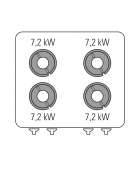 Cucina a gas 4 fuochi da banco, potenza fuochi 4x7,2kw - cm 80x70x28h