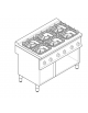Cucina a gas 6 fuochi su vano aperto, potenza fuochi aperti 2x7,2kw+2x3,3kw+2x4,5kw - griglie in ghisa - cm 120x70x90h