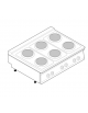 Cucina elettrica da banco trifase - 15,6kw, 6 piastre cm Ø22 - cm 120x70x28h