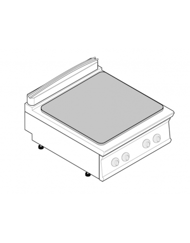 Tuttapiastra elettrica da banco trifase-8kw, 1 piastra cm 76,3x58 - cm 80x70x28h