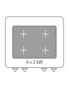 Tuttapiastra elettrica da banco trifase-8kw, 1 piastra cm 76,3x58 - cm 80x70x28h