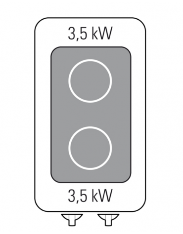 Cucina ad induzione da banco trifase-7kw, 2 piani di cottura - Adatta a pentole fondo liscio - cm 40x70x28h