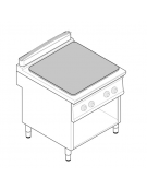 Tuttapiastra elettrico trifase-8kw, zona cottura cm 76,3x58 su vano aperto cm 73x57,4x39,5 - dim tot. cm 80x70x90h