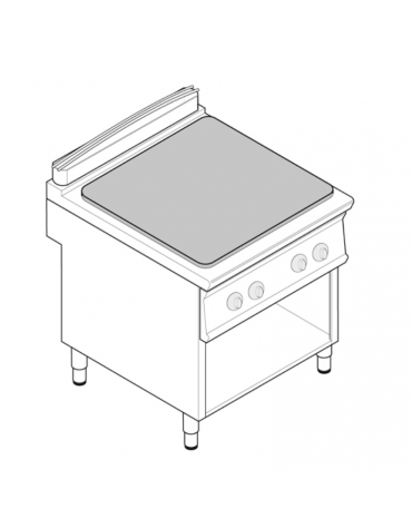 Tuttapiastra elettrico trifase-8kw, zona cottura cm 76,3x58 su vano aperto cm 73x57,4x39,5 - dim tot. cm 80x70x90h