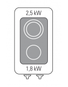 Piano di cottura elettrico trifase-4,3kw, con 2 piani di cottura in vetroceramica su vano aperto - cm 40x70x90h