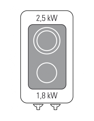 Piano di cottura elettrico trifase-4,3kw, con 2 piani di cottura in vetroceramica su vano aperto - cm 40x70x90h