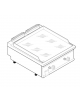 Fry top a gas da banco, 14 kw, piastra liscia cromata, consumo gas 1,48 m³/h - sup. di cottura cm 78,4x56,4 - dim. 80x70x28h