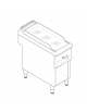Fry top a gas su vano aperto, 7 kw, piastra liscia cromata, consumo gas 0,74 m³/h - sup. cottura cm 35,3x56,4 - cm. 40x70x90h