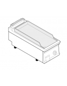 Fry top elettrico trifase-3,9kw da banco, piastra liscia, r. temp. 50÷320 °C - sup. di cottura cm 35,3x56,4  - dim. 40x70x28h