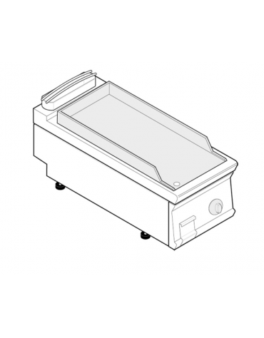 Fry top elettrico trifase-3,9kw da banco, piastra liscia, r. temp. 50÷320 °C - sup. di cottura cm 35,3x56,4  - dim. 40x70x28h