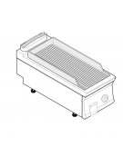 Fry top elettrico trifase-3,9kw da banco, piastra rigata, r. temp. 50÷320 °C - sup. di cottura cm 35,3x56,4  - dim. 40x70x28h