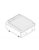 Fry top elettrico trifase-7,8kw da banco, piastra liscia, r. temp. 50÷320 °C - sup. di cottura cm 74,8x56,4  - dim. 80x70x28h