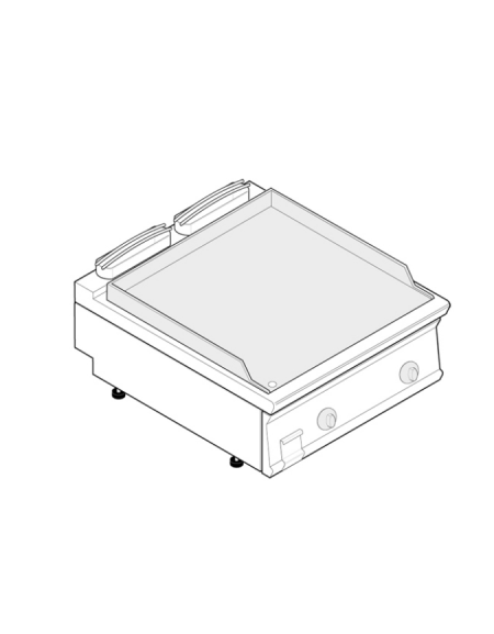 Fry top elettrico trifase-7,8kw da banco, piastra liscia, r. temp. 50÷320 °C - sup. di cottura cm 74,8x56,4  - dim. 80x70x28h