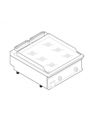 Fry top elett. trifase-7,8kw da banco, piastra liscia cromata, r. temp. 50÷320 °C - sup. di cottura cm 74,8x56,4  - cm 80x70x28h