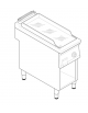 Fry top elett. trifase - 3,9kw su vano aperto, piastra liscia cromata - sup. di cottura cm 35,3x56,4  - dim. 40x70x90h
