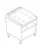Fry top elett. trifase - 7,8kw su vano aperto, piastra liscia cromata - sup. di cottura cm 74,8x56,4 - cm 80x70x90h