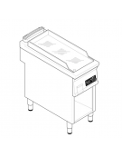 Fry top elett. trifase-3,9kw su vano aperto, piastra liscia cromata - con controllo elettronico - dim. 40x70x90h