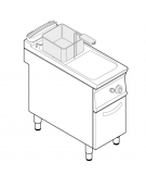 Friggitrice a gas freestanding, 1 vasca a "V" dim. cm 24x34,2x31,5h - 13lt - cm 40x70x90h