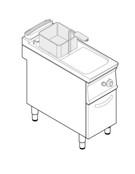 Friggitrice a gas freestanding, 1 vasca a "V" dim. cm 24x34,2x31,5h - 13lt - cm 40x70x90h