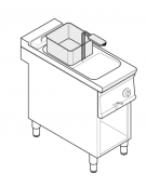 Friggitrice elettrica su vano aperto trifase-7,5kw - 1 vasca con resistenze basculanti 8Lt. - cm 40x70x90h