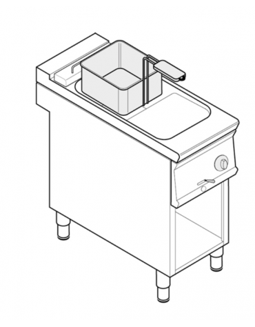 Friggitrice elettrica su vano aperto trifase-7,5kw - 1 vasca con resistenze basculanti 8Lt. - cm 40x70x90h