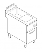 Cuocipasta elettrico trifase-6kw, in acciaio in acciaio inox AISI 316 da 24 litri di capacità - cm 40x70x90h