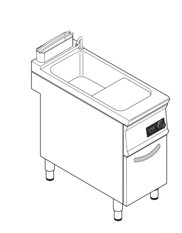 Cuocipasta elettrico trifase-6kw, inox AISI 316 con controllo elettronico da 24 litri di capacità - cm 40x70x90h