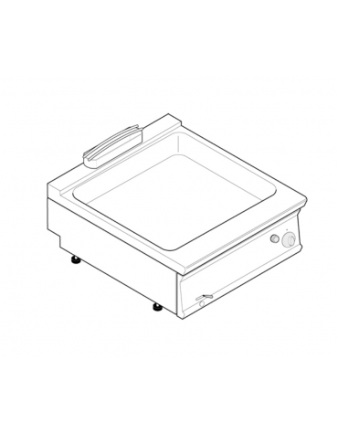 Bagnomaria a gas da banco, 1 vasca AISI 304 - GN2/1 cm 63x50,8x16,5h - dim tot. cm 80x70x28h