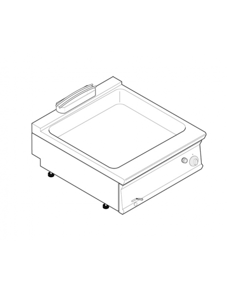 Bagnomaria a gas da banco, 1 vasca AISI 304 - GN2/1 cm 63x50,8x16,5h - dim tot. cm 80x70x28h