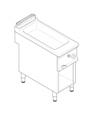 Bagnomaria a gas su vano aperto, 1 vasca AISI 304 - GN1/1 cm 30,6x50,8x16,5h - dim tot. cm 40x70x90h Bagnomaria a gas su vano aperto, 1 vasca AISI 304 - GN1/1 cm 30,6x50,8x16,5h - dim tot. cm 40x70x90h
