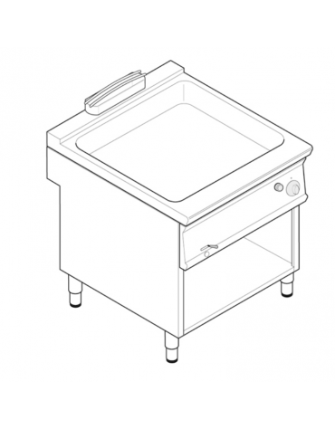 Bagnomaria a gas su vano aperto, 1 vasca AISI 304 - GN2/1 cm 63x50,8x16,5h - dim tot. cm 80x70x90h