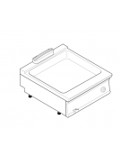 Bagnomaria elettrico da banco monofase-2,6kw, 1 vasca AISI 304 - GN2/1 dim. cm 63x50,8x16,5h - dim tot. cm 80x70x28h