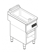 Brasiera elettrica multifunzione con controllo elettronico, trifase-4,5kw, 1 vasca AISI 304, cap. 15lt - dim tot. cm 40x70x90h