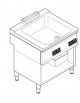 Brasiera elettrica multifunzione con controllo elettronico, trifase-9kw, 1 vasca AISI 304, cap. 28lt - dim tot. cm 80x70x90h