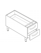 Vano neutro con 2 cassetti GN1/1 cm 29,5x56x10h, cm vano 33x57,4x39,5h - dim. tot. 40x57,5x57h