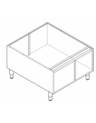 Vano neutro in acciaio inox AISI 304, senza porta e senza cassetto, vano cm 73x57,4x39,5h - Dimensioni cm 80x57,5x57h